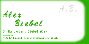alex biebel business card